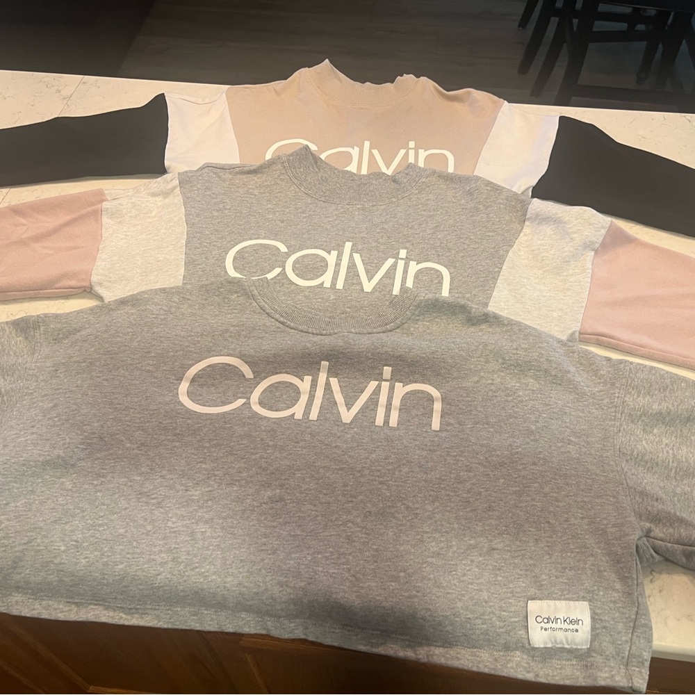 Girls Calvin Klein crew necks (bundle of 3)